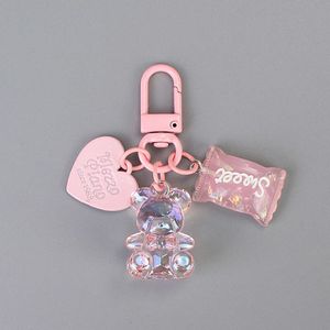 Bling Heart Animal Candy Keychain Ring per amanti Amici Cine Creative Bag Auto auricolare Chiave Accessori chiave