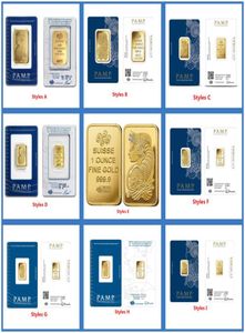 Outras artes e artesanato 24K Gold Bated 25G5G10G1oz Suisse Gold Bar Bullion Coin Packled com número de série independente C1040351