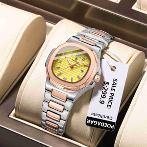 Zegarek poedagar luksusowy zegarek na kobietę kwadratowy kwarcowy kwarcowy wodoodporny wodoodporny datę zegarki damskie sukienka żeńska zegar RELOJ+pudełko D240417