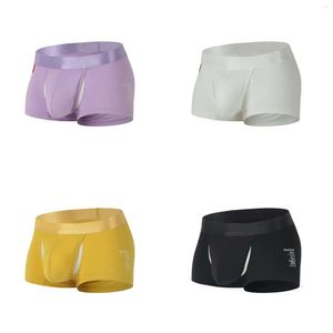 Trendiga underbyxor Mäns bomull Andas med fast färg Separation Boxer shorts med öppna sidor för rymdstuga underkläder nylon