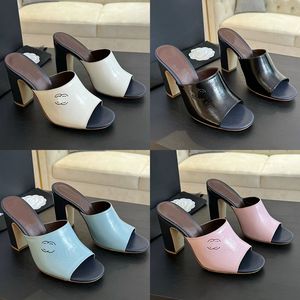 2024 Designer femminile Luxury Peep-Toe High-Heley Fashion Classic Calling Casual Casual Outside Metal Buckle Scarpe Ladys Sexy Pure Color Chunky Tacco di sandalo Taguio Dimensioni