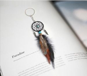 Mini Dreamcatcher Keychain Car Hanging Handmade Vintage Enchanted Forest Dream Catcher Net With Feather Decoration Ornament3938425