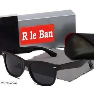 Projektant Retro Classic Rale Ban Square Frame Men Men Polarized 2140R Szklanki jazdy ochroną przeciwsłoneczną okulary przeciwsłoneczne z okularami pudełkowymi