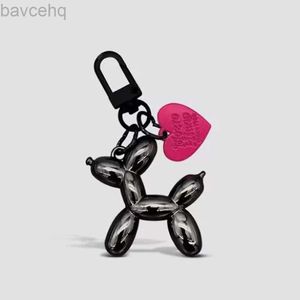 Keychains Lanyards Balloon Dog Keychain Models for Girls Sweet Ins Style Balloon Dog Phone Chain Key Buckle Accessories Bag Pendant Toys New d240417