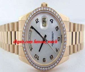 Nowa moda luksusowa bransoletka ze stali nierdzewnej Złota Matka Perl Diamond Bezel 118348 Watch Kester