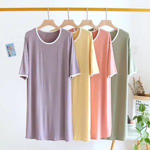 Women's Sleepwear O-neck Nightgown Spring Summer Sleep Dress Sexy Modal Women Nightdress Casual Solid Color Loungewear Home Dressing