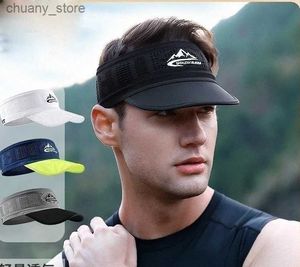 VISORE Summer Hat New Cap Men Outdoor Running Mountesering absorbierende atmungsaktive Sportstirnband leerer Top Sonnenschutz Y240417