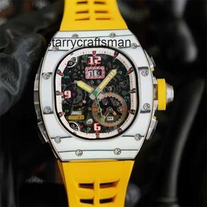 Men Watch Functional Self Rubber Top Mechanical Automatic Winding Strap Yellow All New