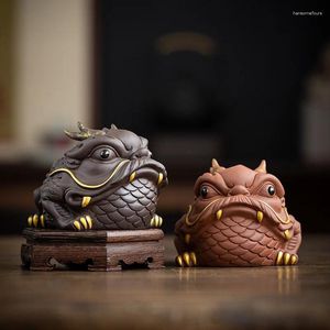 Tea Pets Golden Toad Decoration Decoration Boutique Purple Sand Ceramic Bogact