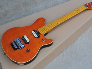 Kablolar Tremolo Barlı Turuncu Elektrikli Gitar, Kapitone Akçaağaç Kaplama, Akçaağaç Kırpanı, Humbuckers Pikapları