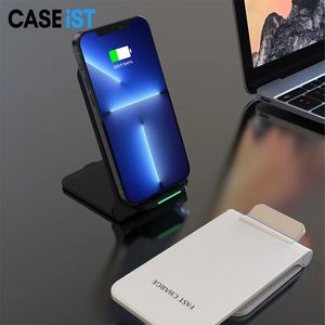 Caseist foldble 15w trådlös laddare telefonstativ värmeavledningsöppningar ventiler mobil universal snabb laddningsdocka station hållare ljus resor för iPhone Android