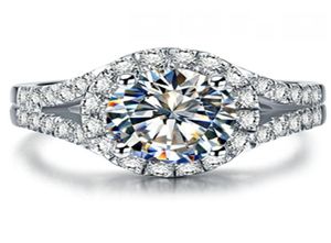 Skönhetstest Positivt 2CT 8mm de Moissanite Diamond Ring S925 Engagementsmycken för kvinnor8382751