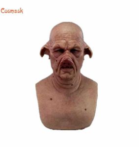 Cosmask Scary Pig Head Mask Halloween Latex Adereções de animais Dark Series G09104915138