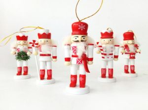 1 set of the latest model 5 Christmas decorations 12CM wooden nutcracker Christmas decoration pendant 8974994