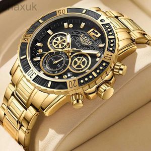 Zegarki na ręce na rękę Lige Mens Top Luksusowa marka Waterproof Sport Stray Chronograph Quartz wojsko oryginalne pełne stalowe relogio Masculino D240417