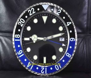 12 Style Selling Home Watch Clock Wall Clocks 34CM x 5CM 15KG Stainless Steel Quartz Luminescent 116610 116710 1166719 GMT Br5479359