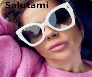 Okulary przeciwsłoneczne duże kwadratowe kocie oko dla kobiet 2021 Białe graident eleganckie okulary słoneczne żeńskie modne czarne odcienie 4744277