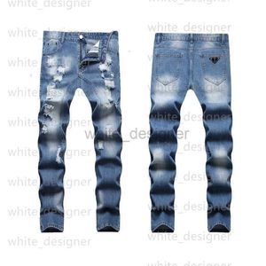 Jeans Mans Jeans Tasarımcı Kot pantolon Sıska Skinny Jeans Lüks Tasarımcı Denim Pant Sıkıntılı Yırtık Biker Siyah Mavi Jean Slim Fit Fit Motosiklet