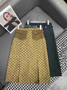 スカートデザイナー2024豪華な真新しい夏の女性ファッションデニム刺繍カジュアルスカートハイウエストレザーパッチワークペンシルBFNL