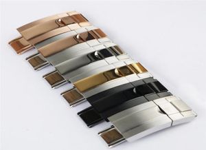 16mm x 9mm toppkvalitet rostfritt stål klockband distributionslås för rol armband gummiläder ostron 116500225f2516514