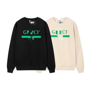 Tröja Autumn and Winter Sweater Green Belt Printing Gujiachao Brand Wind Fat Guy Shirt