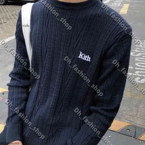 KITH Bordado Trendy Knitwear Academia Britânica estilo suéter de pulôver de fundo fino Men's Autumn/Winter Sweater 6770 6589