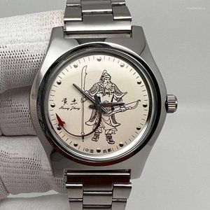 Нарученные часы мужские часы Механические ручные ветры Независимые дизайнерские личности набор ретро -запястья часы