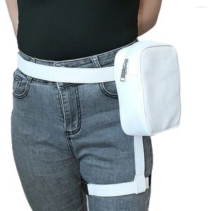 Waist Bags Street Fashion Leg Bag Woman Man Unisex Shoulder PU Leather Packs Small Purse Zipper Solid For Outdoor Hiking