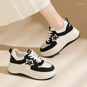 Повседневная обувь спорт губчатая губка для женского весеннего стиля Soleweight и универсальный маленький белый # 65685