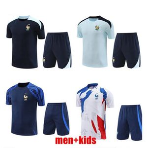 2024 프랑스 클럽 풀 세트 축구 유니폼 22 23 탱크 탑 쇼트 슬리브 세트 훈련복 Giroud Mbappe Maillot de Foot Equipe Maillots 키트 키트 축구 셔츠