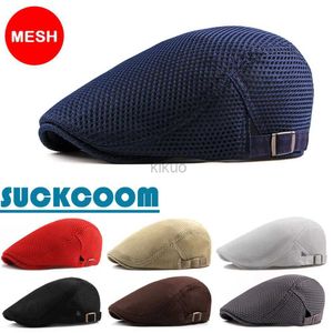 BSM5 boinas masculinas Mesh Mesh Summer estilo boina xadrez Caps Casual unissex sports Caps Chapéus de algodão Boina Casquette Painter de tampa plana Tampa D240418