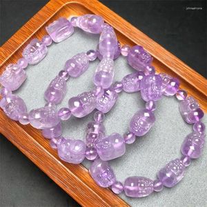 Link Armbänder natürliche Lavendel Amethyst Quarz Pixiu Carving Armband Frauen Schöne Kristallenergieheilung Mode Schmuck