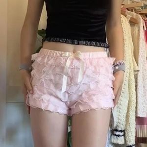 Cottage Y2K Coquette 90s Shorts vintage giapponese in stile giapponese Kawaii Ruffles Lace Multiyers Bloomer 00s Retro Fira Cute Loungewear 240417