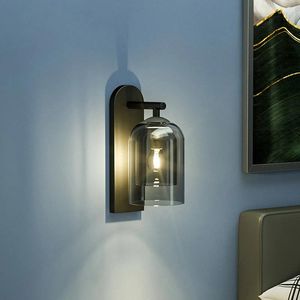 Настенный фонарь Простой светодиодный стиль современный двойной стеклянный персонализированный входной проход в гостиной