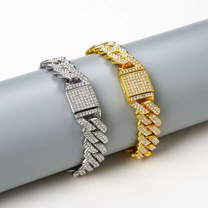 Naszyjnik designerski 14 mm spersonalizowany hip -hopowy Diamond Pełny diament przycisk Flip Modna moda łańcuch hip -hopowy