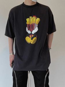 2024 New Summer Purey X McDonalds Money Mone The Money Men Women CottonWashを手に入れて、水を塗って古いものを作るTシャツStreetwear Hiphop Mens Tシャツ