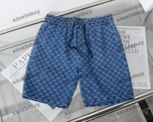 xinxinbuy 2024 män kvinnor designer shorts dubbel bokstav jacquard tyg kort svart vit brun grå blå brun s-2xl ny