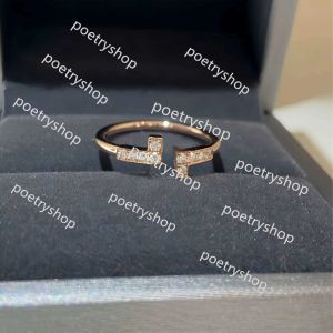 Ringe 2024Band Rings Designer Ring für Frauen Luxus Diamantring Herren Doppel Tifco Open Love Ring Hochzeit Goldring Populär Mode Clas