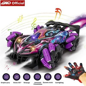 Diecast Model Cars 4WD Drift Off road 4x4 Drift Racing Remote Control Stunt Vehicle with Lights Music Radio RC Truck 360 Rotation Boys and Girls Childrens G J240417