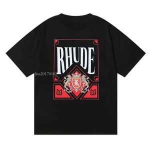 Designer Spring Summer Rhude Shirt Man T Shirts Women Tees skateboard överdimensionerade män Kort ärm T-shirt Brand Men's T-shirts US Size S-XXL