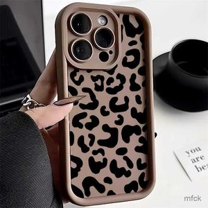 Mobiltelefonkisten Ins Leopard Print Telefon Hülle für Telefon 14 Pro Case Telefon 11 12 13 15 Pro Max xr xs x 7 8 plus se SE3 Matt Silicon Soft Cover