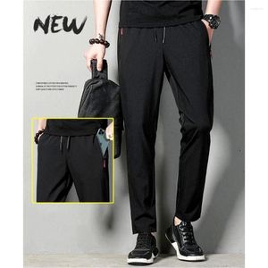 Men's Pants Casual Long Sweatpants Summer Cool Stretch Male Black Grey Thin Loose Quick-Dry Sport Joggers M-5XL