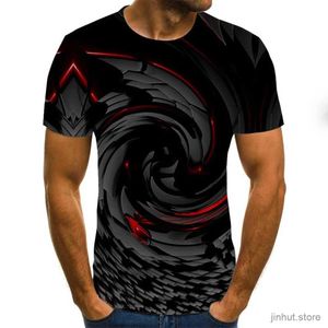 Men's T-Shirts European And American Mens Abstract Geometric T-shirt Summer 3d Digital Printing Short Sleeved Personalized Fashion Top T-shirt