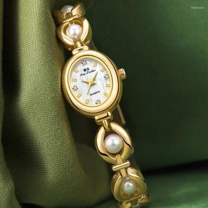 Orologi da polso Uthai Women's Watch Brand in stile giapponese Luce di lusso semplice bracciale perle Gioielli impermeabili Orologi da femmina di moda femminile