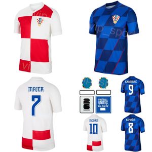 Drużyna narodowa Chorwacja 17 Petkovic Soccer Jersey Man 24-25 Euro Cup 11 Brozovic 15 Pasalic 4 Perisic 7 Rakitic 17 Mandzukic 7 Majer 9 Kramaric Football Shirt