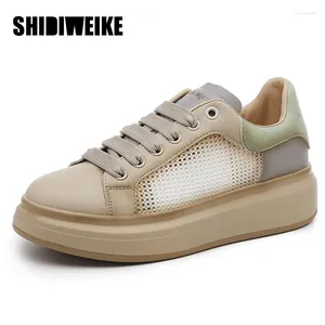 Lässige Schuhe SDWK 5cm Ins Koreanische Version Echtes Leder Frauen Frühling Sommermode -Sneaker Laufen