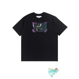 Ny T-shirt American Fashion Märke Mens Designer T Shirt Högkvalitativ bomull utanför bokstaven Pil Tryckt rund hals Kort ärm Par Street Hip-Hop Tshirts