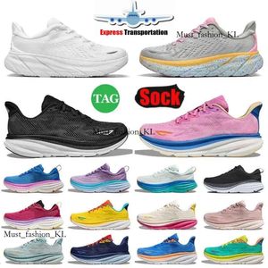 2024 Clifton 9 Running Shoes For Men Women Kawana Designer Sneakers Black White Pink Mens Womens Outdoor Hokah Shoe Sports Trainers 844