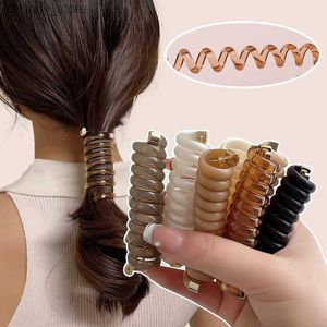 Hair Rubber Bands Elastic Hair Bands for Women Telephone Cord Hair Tie Solid Color Rubber Band Girls Bundle Scrunchies Wire Ponytail Accessories Y240417