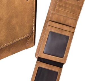 Vintage Designer Men plånbok bifold matt läder plånböcker Mens Small Trifold Purse Card Holder Money Bag Business Brand Wallet för 4683569